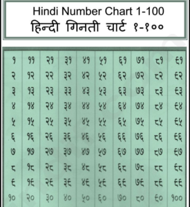 Hindi numbers 1 to 100 in words pdf